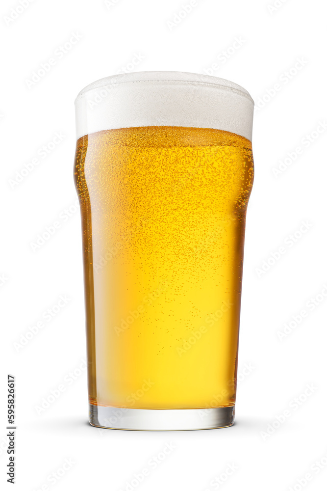 British style imperial pint glass of yellow beer isolated. Transparent PNG image. British style imperial pint glass of yellow beer isolated. Transparent PNG image.