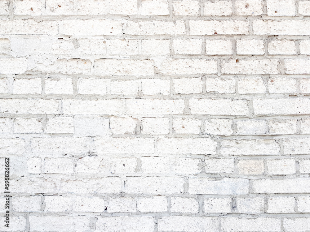 Fototapeta premium White brick wall texture background.