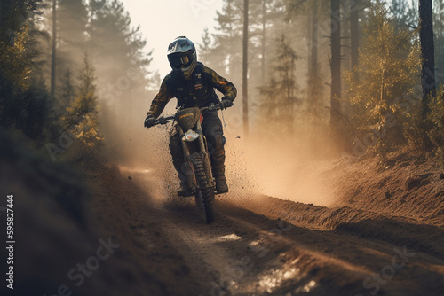 Motorrad Downhill Race Dirty | Generative Ai