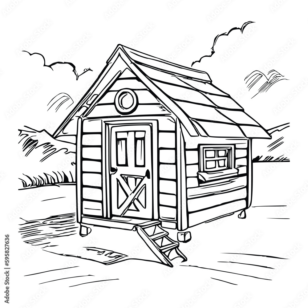 Animal house coloring book, Dog house coloring page, black and white ...