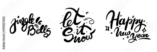 Holiday lettering. lettering style, black, christmas lettering. Vector illustration