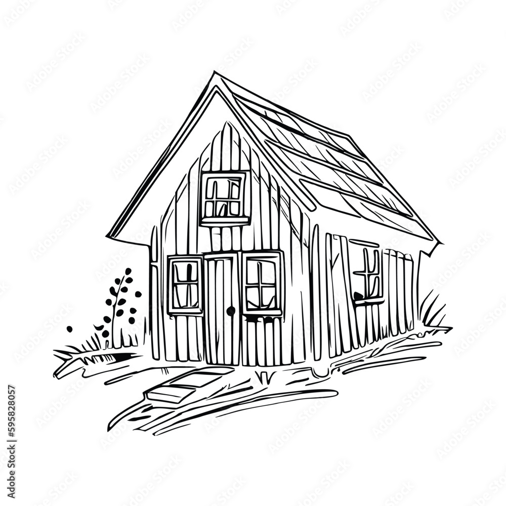 Animal house coloring book, Dog house coloring page, black and white
