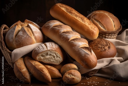 Freshly Baked Bread Loaves 