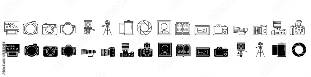 Camera Annotation Icon Foto camera icon vector set. photo illustration sign collection. focus ...