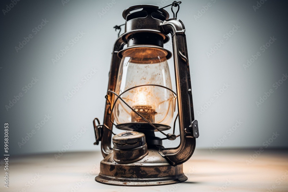 Antique lantern on white background. Generative AI