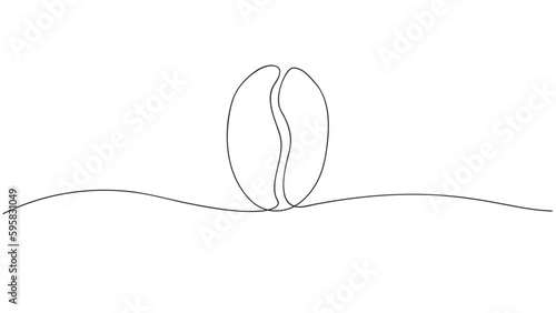 Continuous line of coffee bean. Vector illustration