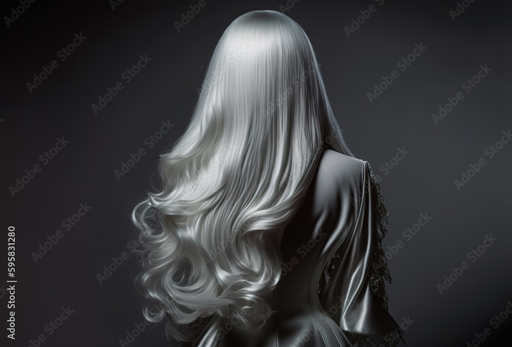 Ältere Frau von hinten mit silbernen Haaren. Generativ KI Ältere Frau von hinten mit silbernen Haaren. Generativ KI