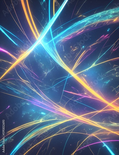 Abstract deep space background - Energy flow - Bright lights 