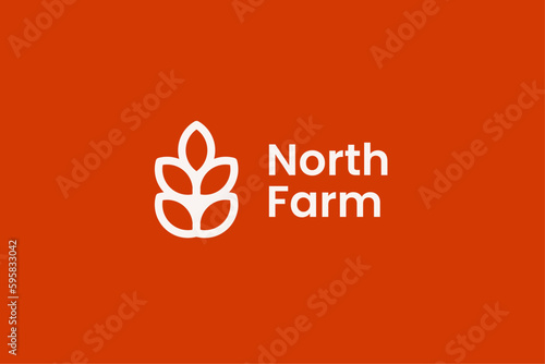 Simple Minimalist Farm Logo Vector