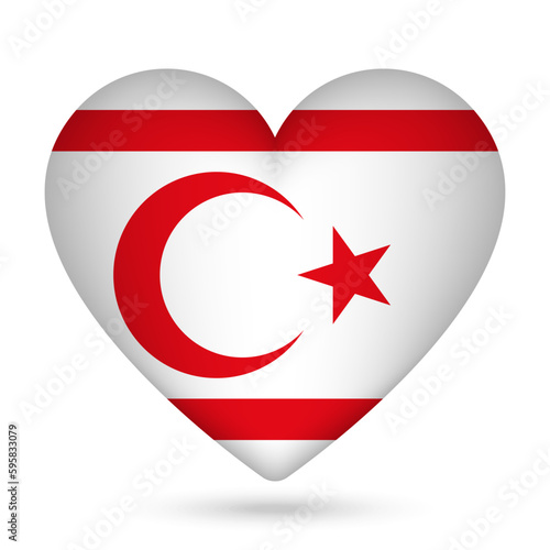 Free Download Turkish Republic of Northern Cyprus flag in heart shape. Vector illustration. - GFXLoad