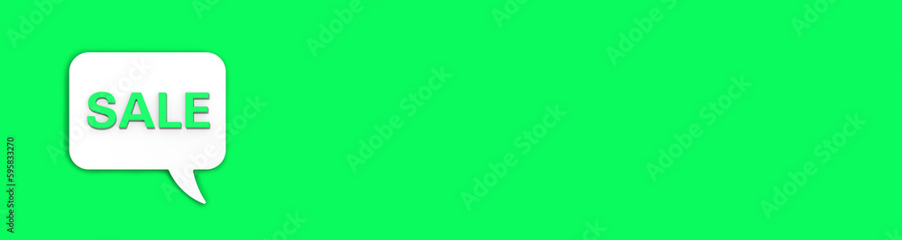 Green percent sign on white message board. Interest withdrawal signal. Discount notifications. Message on a green background. Banner for insertion into site. Horizontal image. 3D image. 3D rendering. Green percent sign on white message board. Interest withdrawal signal. Discount notifications. Message on a green background. Banner for insertion into site. Horizontal image. 3D image. 3D rendering.