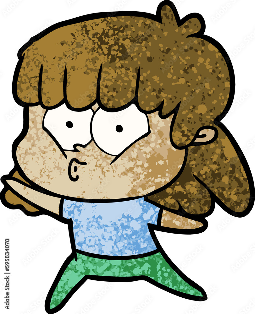 cartoon whistling girl