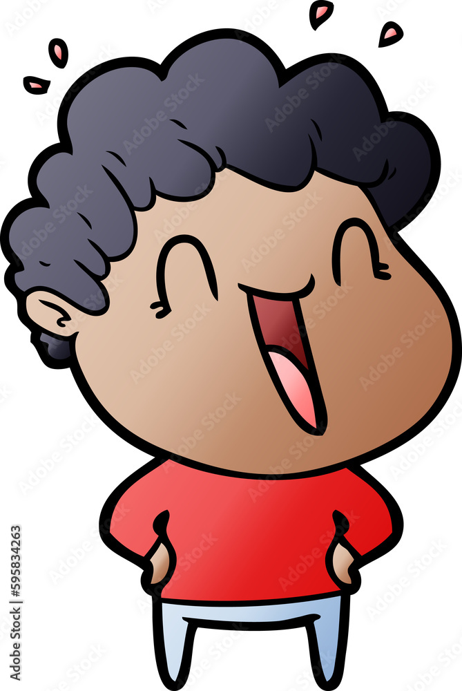 cartoon happy man