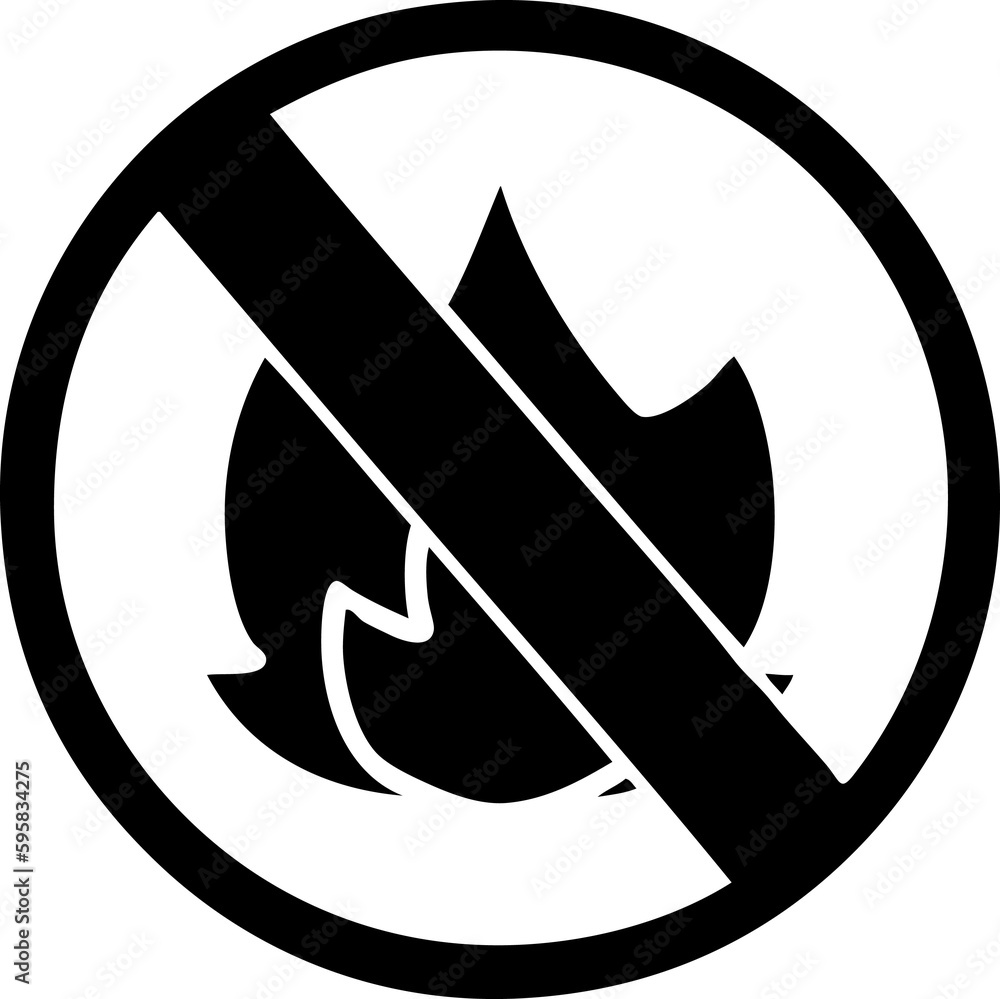 flat symbol of a no fire allowed sign flat symbol of a no fire allowed sign