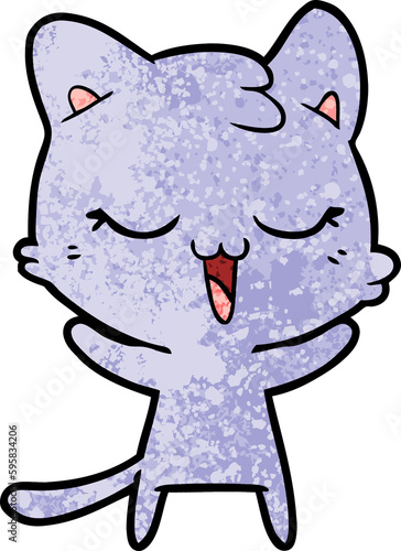 happy cartoon cat