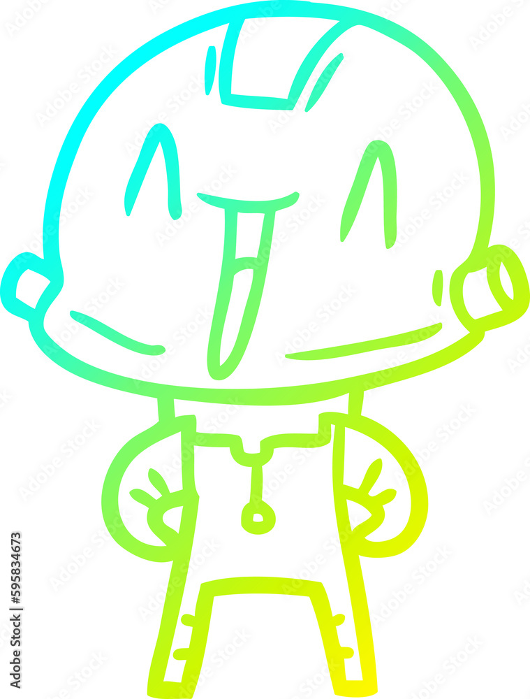 cold gradient line drawing of a cartoon robot cold gradient line drawing of a cartoon robot