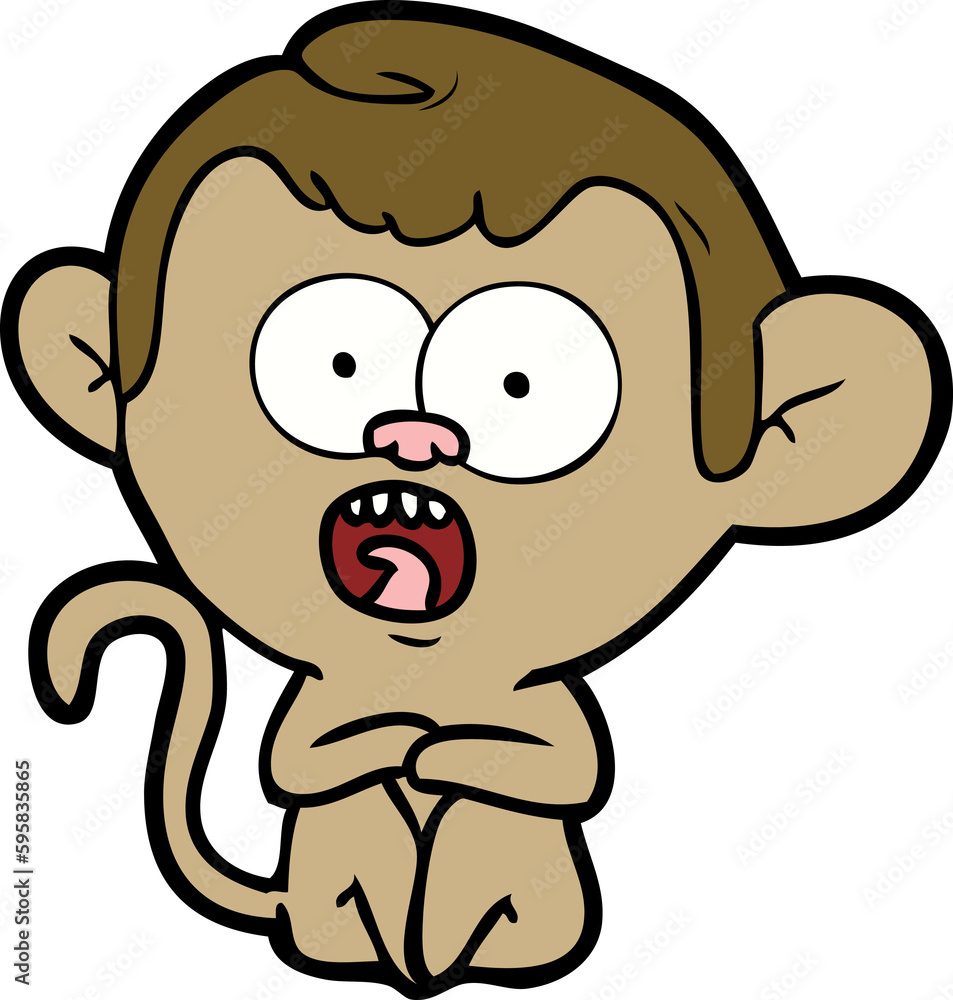 cartoon shocked monkey