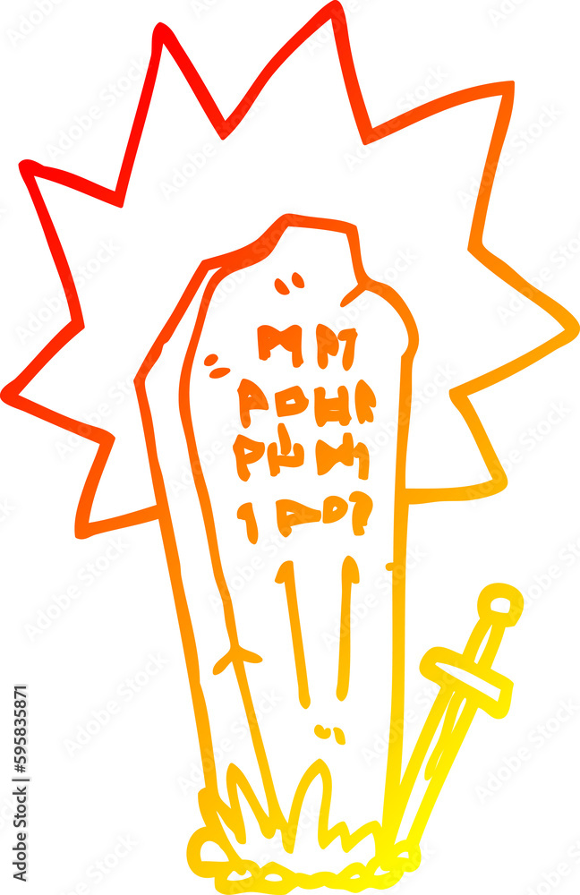 warm gradient line drawing of a cartoon heros grave warm gradient line drawing of a cartoon heros grave