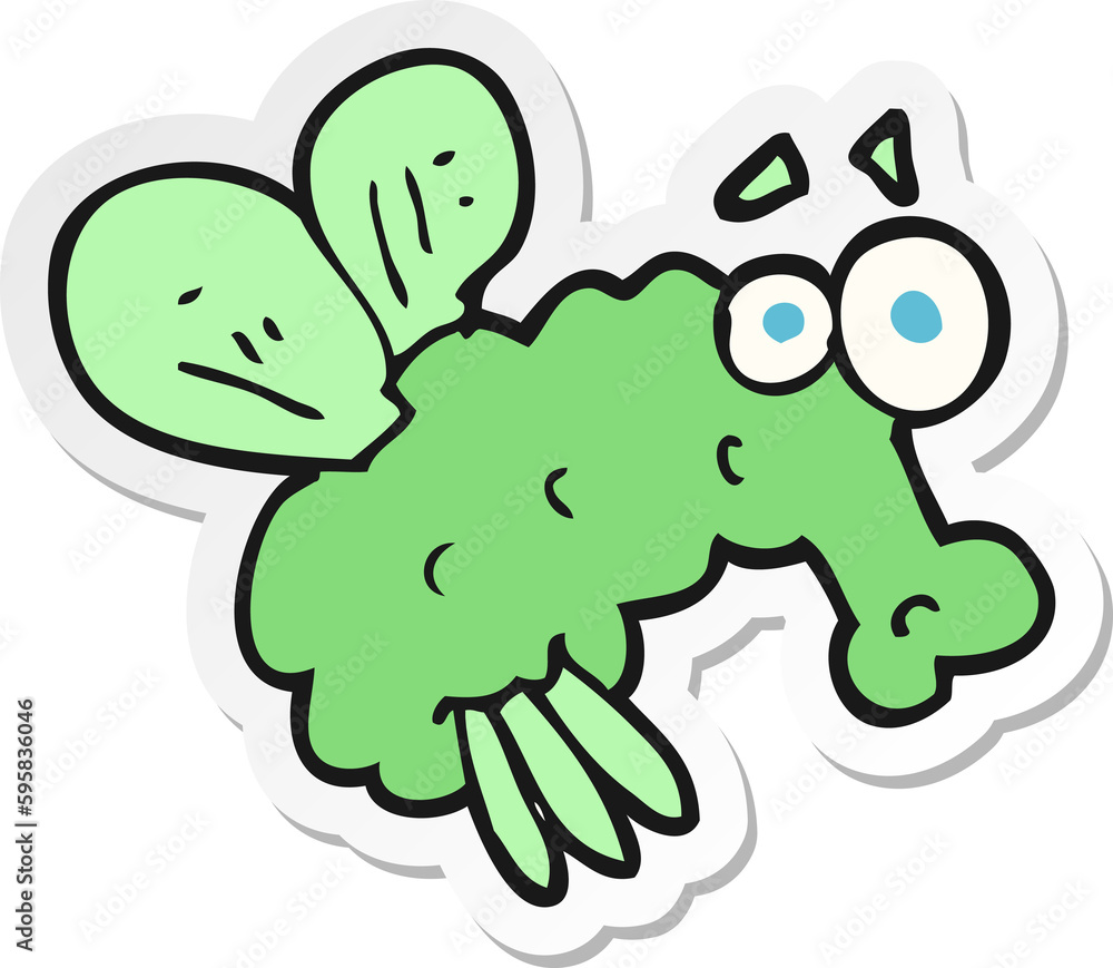 Obraz premium sticker of a cartoon fly