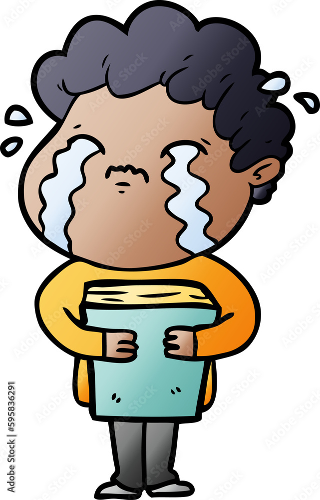 Obraz premium cartoon man crying