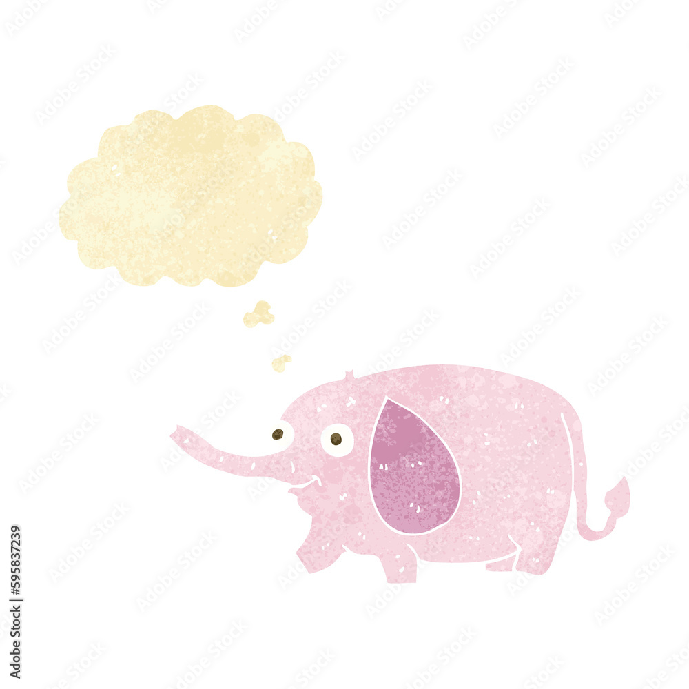 cartoon funny little elephant with thought bubble cartoon funny little elephant with thought bubble