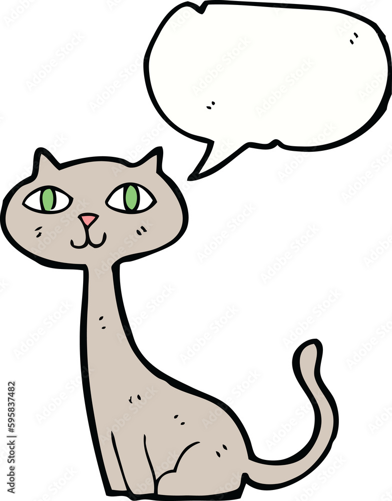 cartoon cat with speech bubble cartoon cat with speech bubble