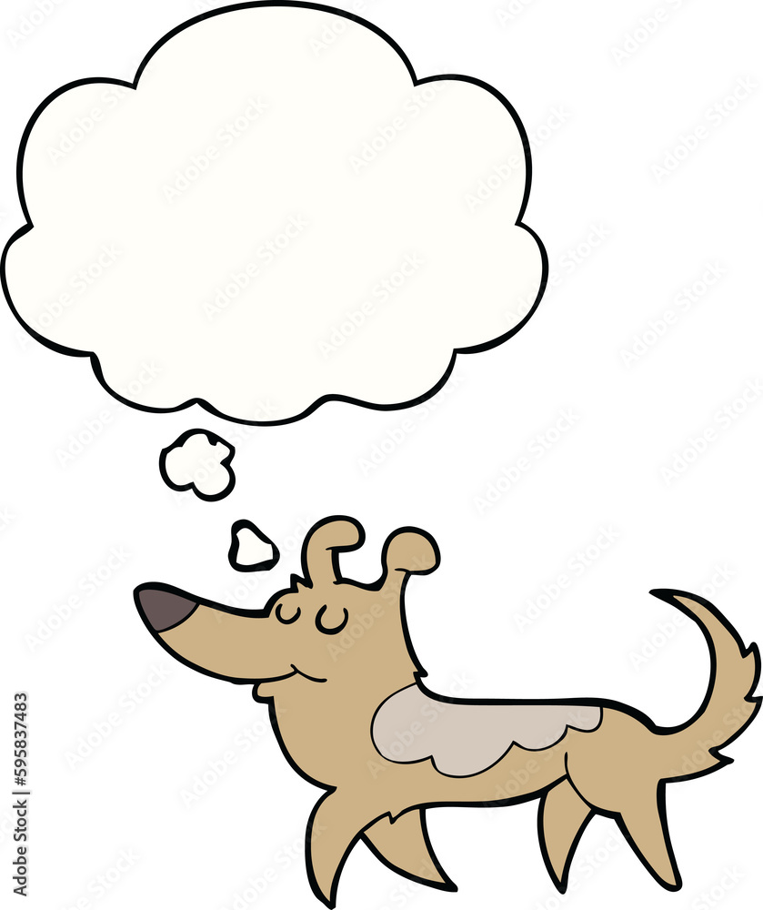 cartoon dog with thought bubble cartoon dog with thought bubble
