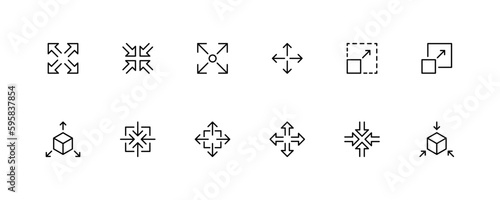 Control buttons. Line icon, black, control arrows. Vector icons.