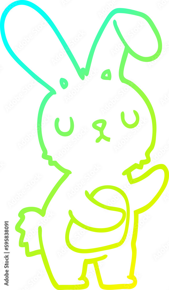 cold gradient line drawing of a cute cartoon rabbit cold gradient line drawing of a cute cartoon rabbit