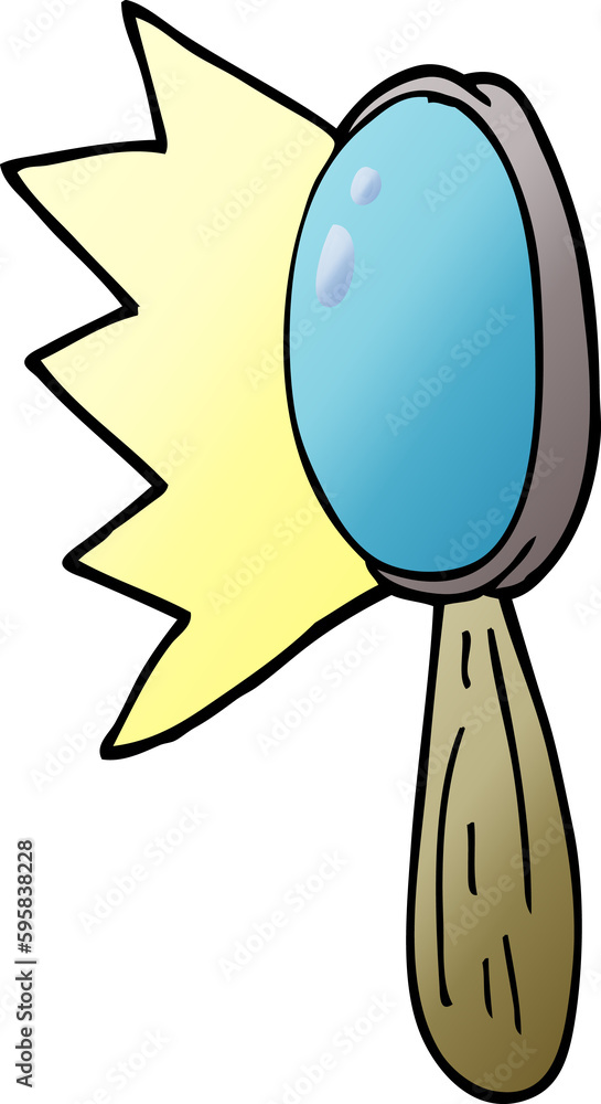 cartoon doodle magnifying glass