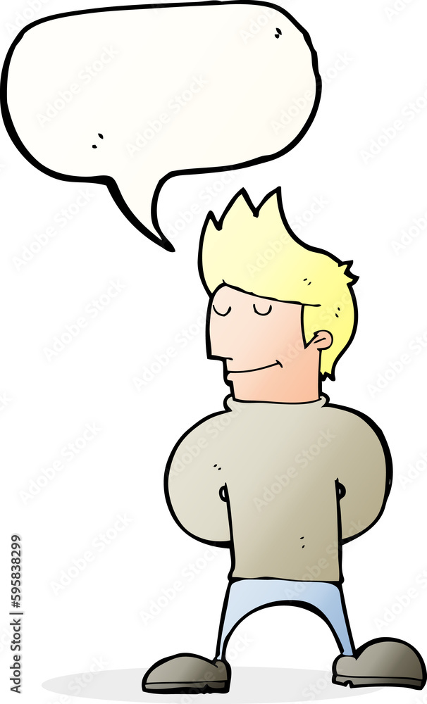 cartoon happy man with speech bubble cartoon happy man with speech bubble