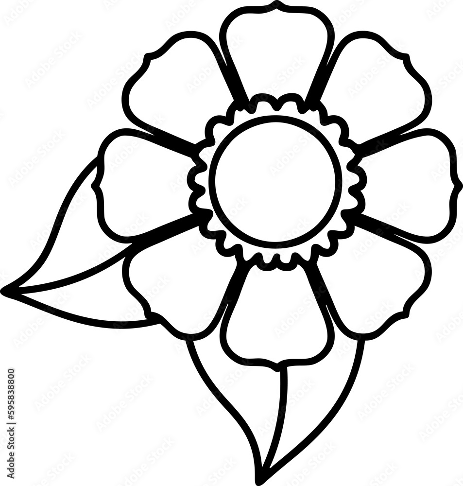 tattoo in black line style of a flower tattoo in black line style of a flower