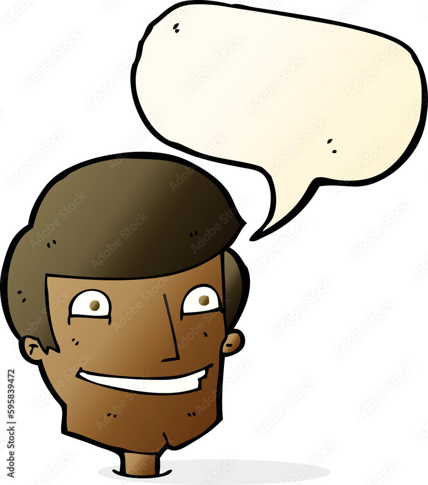 cartoon grinning man with speech bubble cartoon grinning man with speech bubble