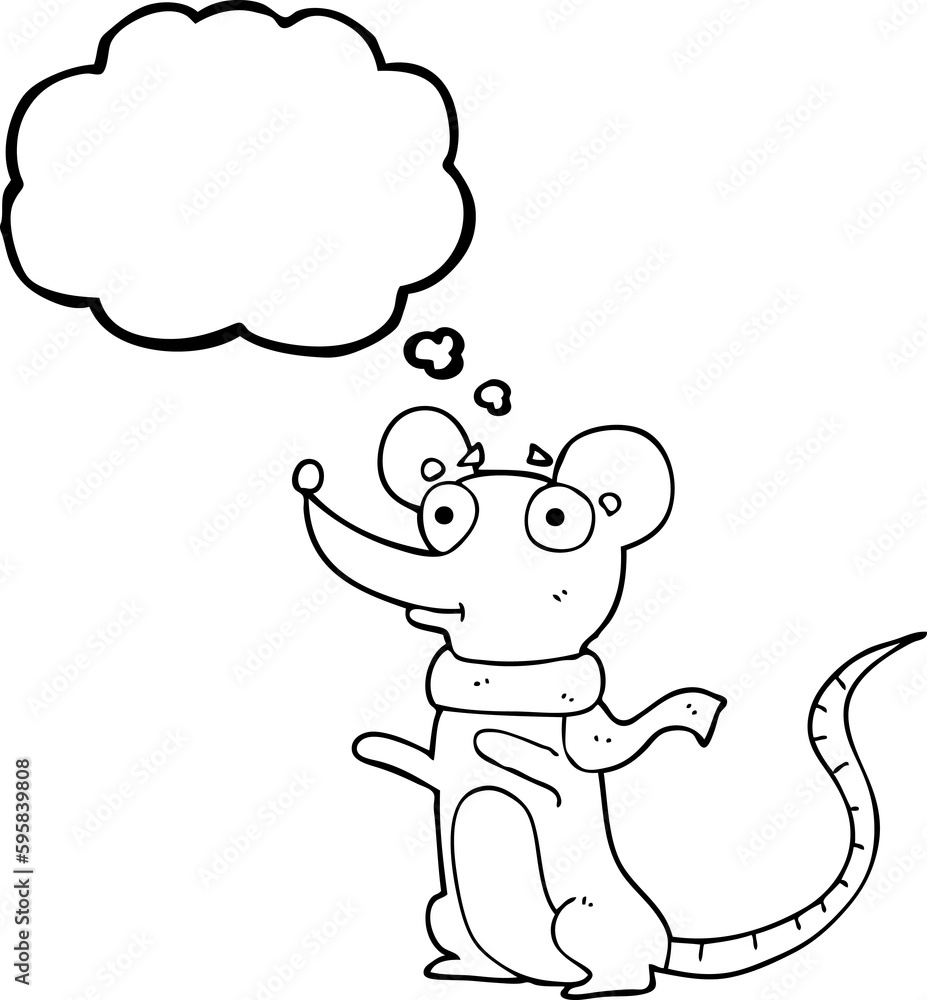 freehand drawn thought bubble cartoon mouse freehand drawn thought bubble cartoon mouse