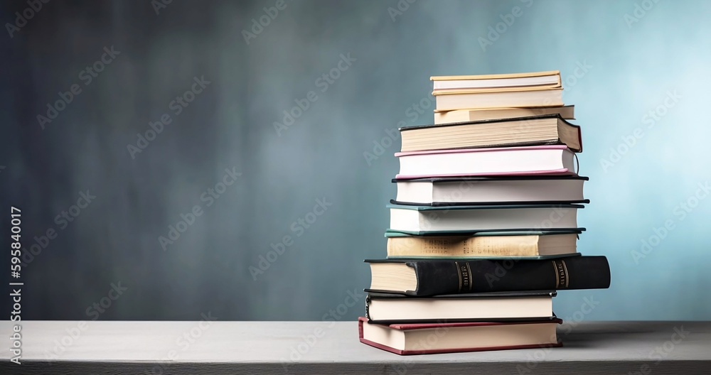 Fototapeta premium Stack of Large Books with Copy Space