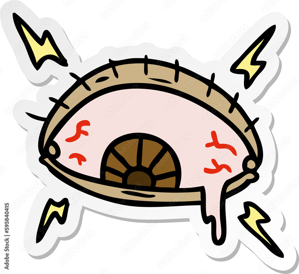 hand drawn sticker cartoon doodle of an enraged eye hand drawn sticker cartoon doodle of an enraged eye