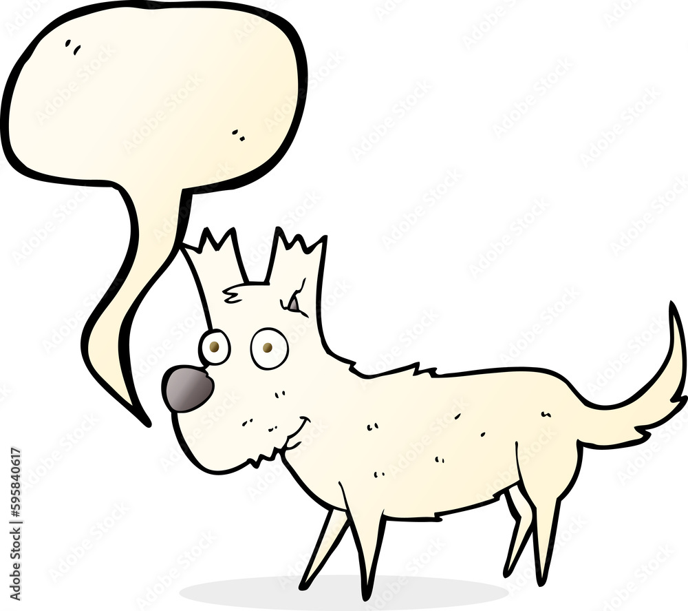 cartoon cute little dog with speech bubble cartoon cute little dog with speech bubble