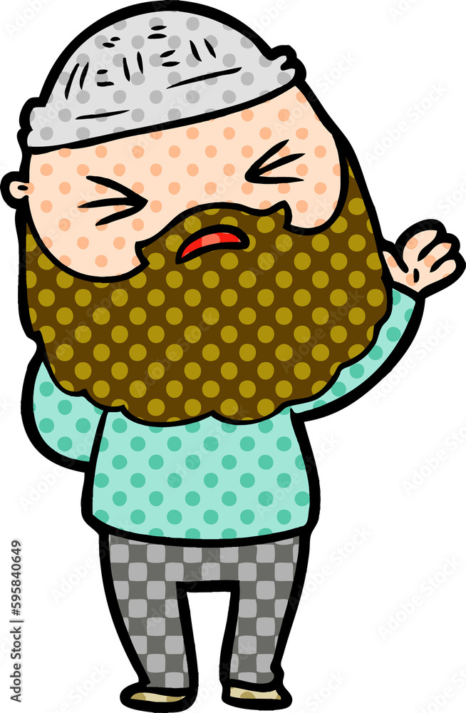 Fototapeta premium cartoon man with beard