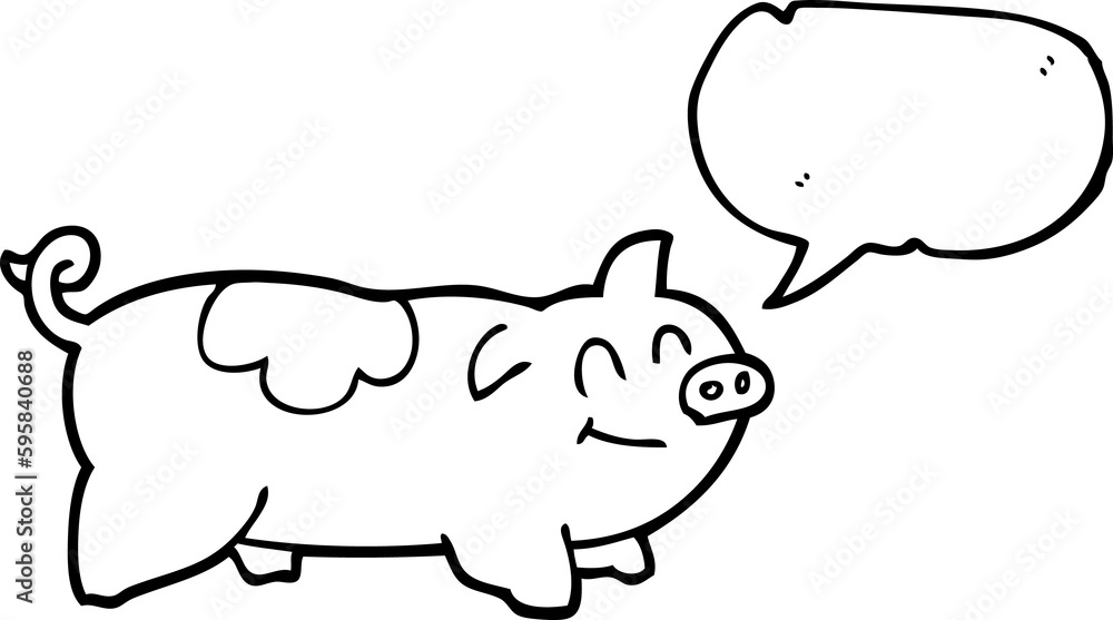 freehand drawn speech bubble cartoon pig freehand drawn speech bubble cartoon pig