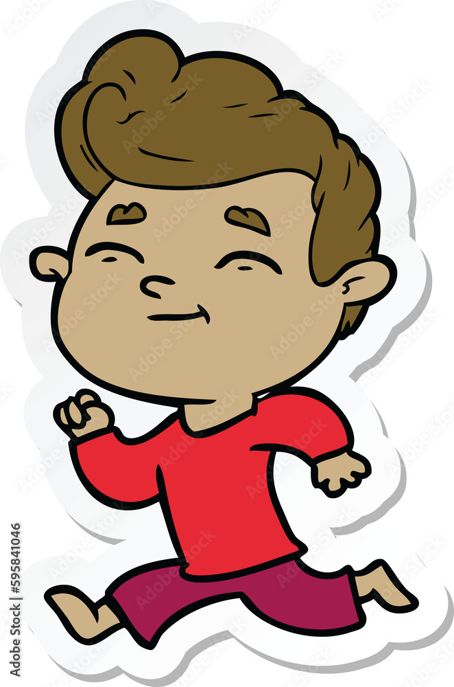 Fototapeta premium sticker of a running cartoon man