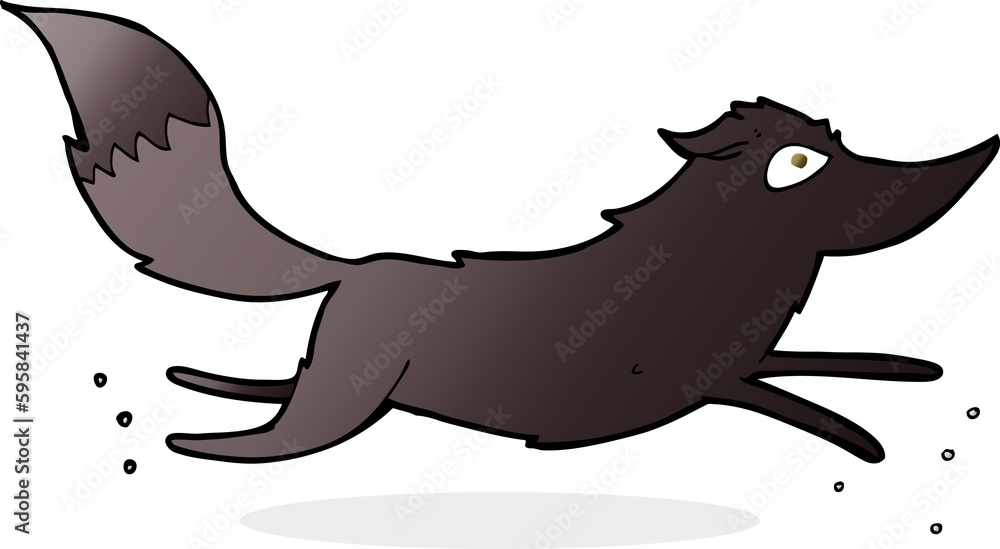 Fototapeta premium cartoon wolf running