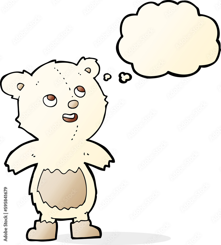 cartoon polar bear with thought bubble cartoon polar bear with thought bubble