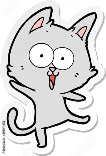 sticker of a funny cartoon cat