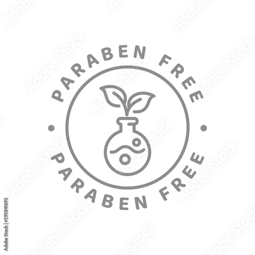 Paraben free vector icon. Ingredients label badge, no parabens.