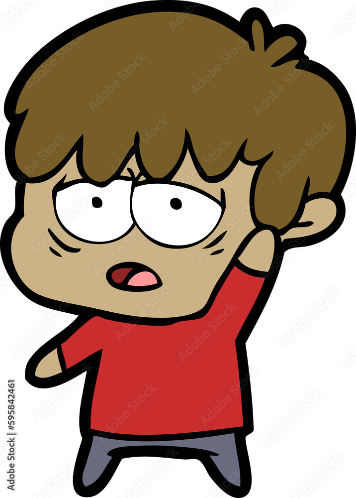 cartoon exhausted boy cartoon exhausted boy