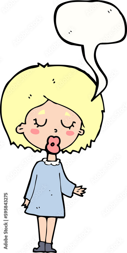cartoon woman explaining her point with speech bubble cartoon woman explaining her point with speech bubble