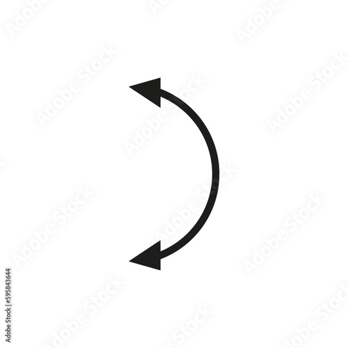 Semicircular curved thin long double ended arrow.