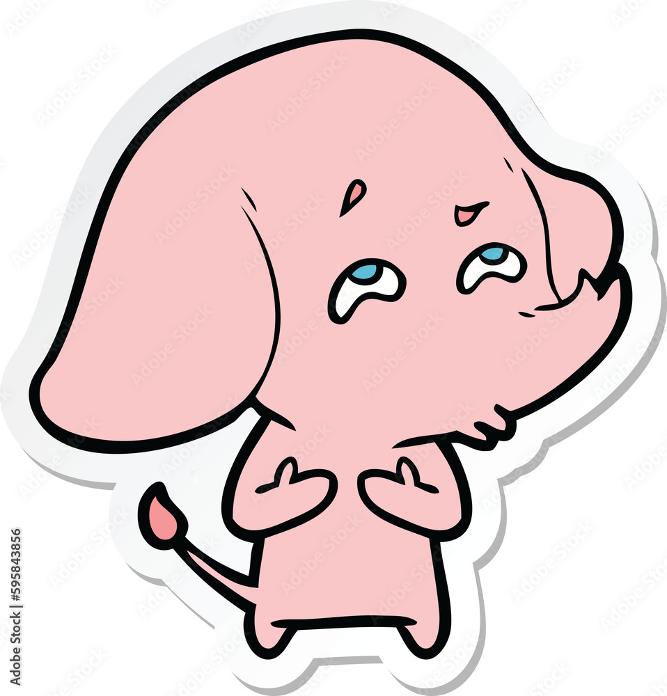 sticker of a cartoon elephant remembering sticker of a cartoon elephant remembering