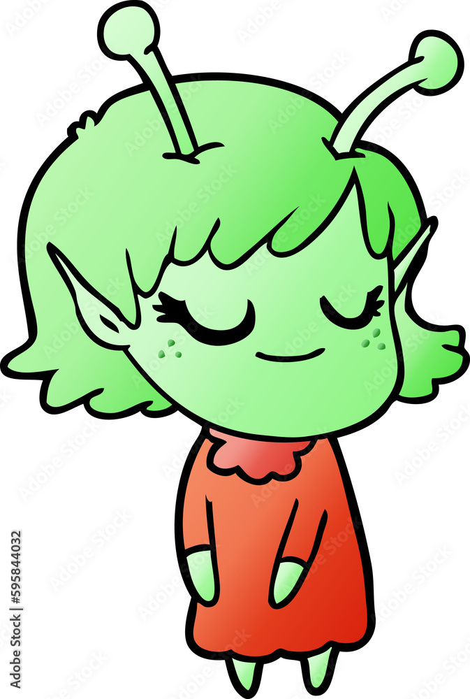smiling alien girl cartoon smiling alien girl cartoon
