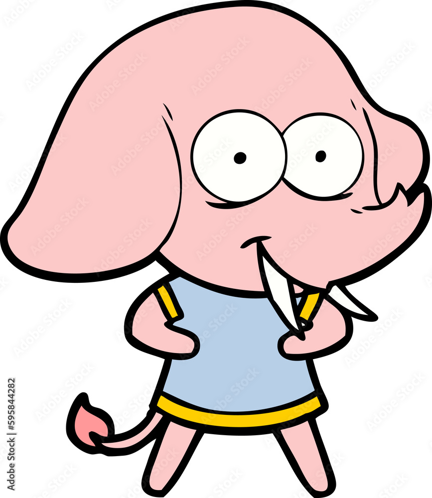 Fototapeta premium happy cartoon elephant